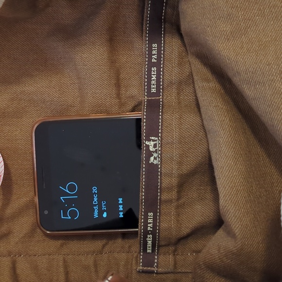 Handmade bag from Hermes dust bag and ribbons with cotton lining - Picture 12 of 14